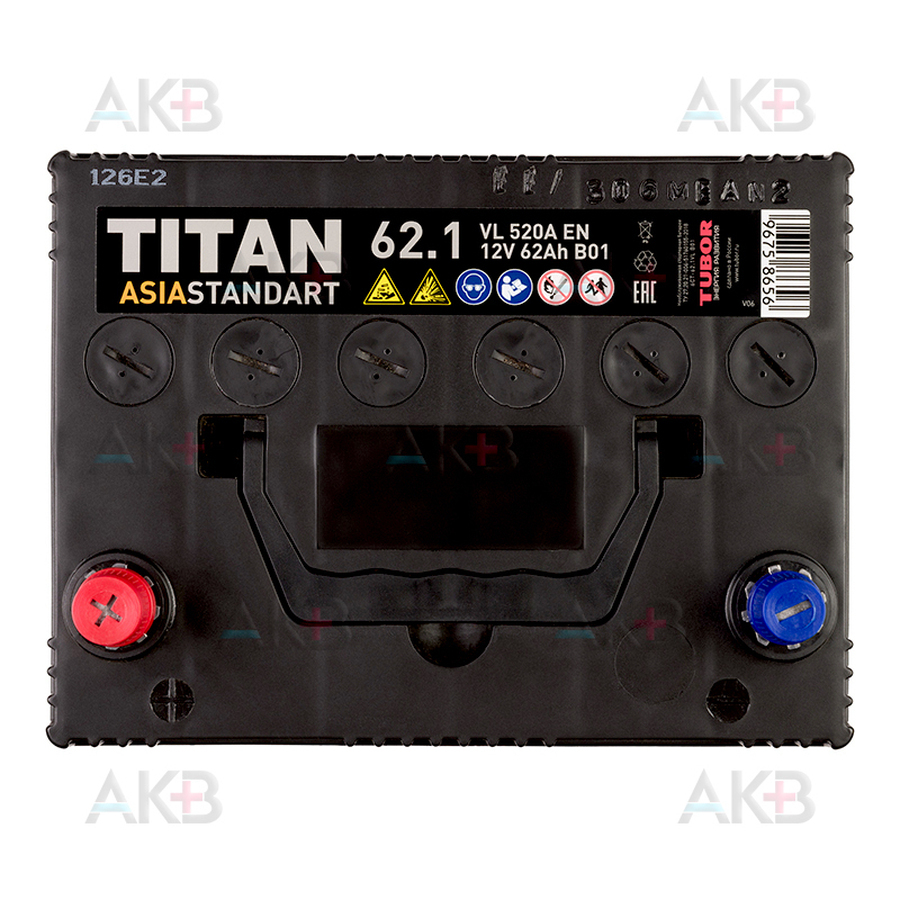 Автомобильный аккумулятор Titan Asia Standart 62L (520А 230x173x225) 6СТ-62.1 VL B01