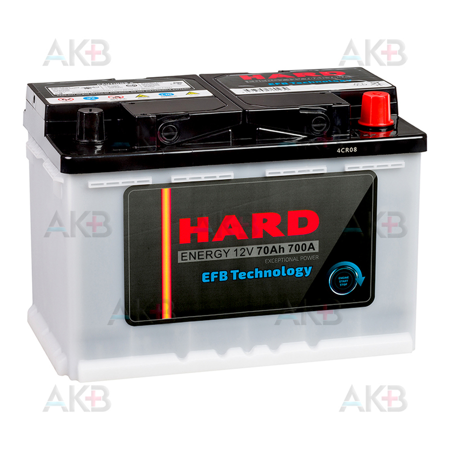 Автомобильный аккумулятор HARD EFB 70 Ah 700A (278x175x190) L3
