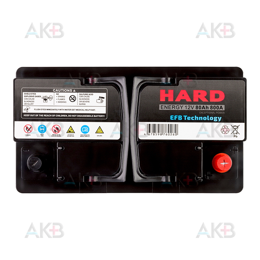 Автомобильный аккумулятор HARD EFB 80 Ah 800A (315x175x190) L4