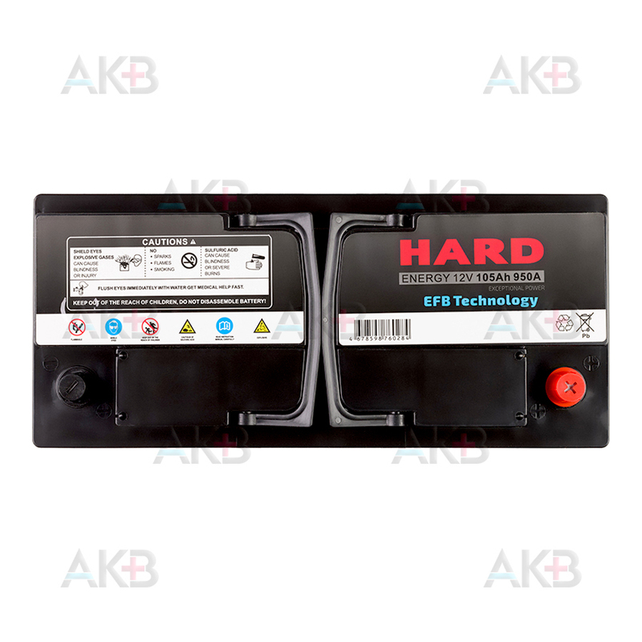 Автомобильный аккумулятор HARD EFB 105 Ah 950A (393x175x190) L6