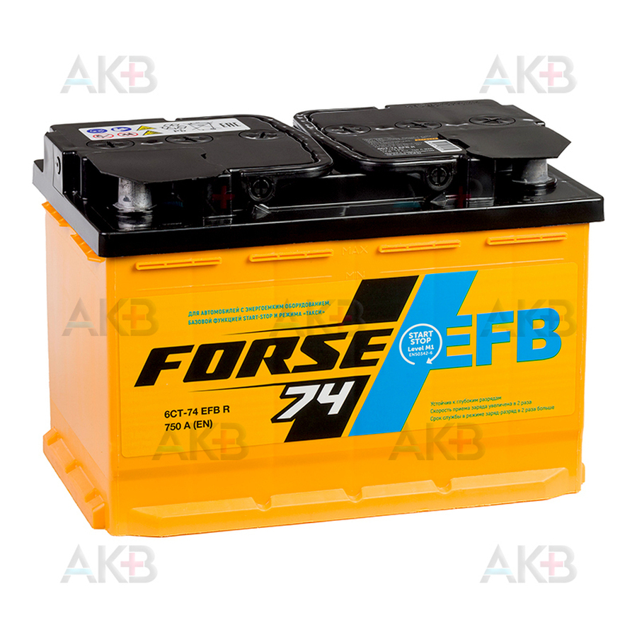 Автомобильный аккумулятор Forse EFB 74 Ач 710A обр. пол. (278x175x175) Start-Stop 574114051