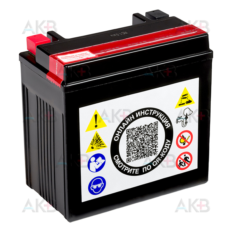 Мото аккумулятор RDrive YTX14L-BS 12V 12Ah 200А обр. пол. AGM сухозаряж. (150x87x145) eXtremal SILVER