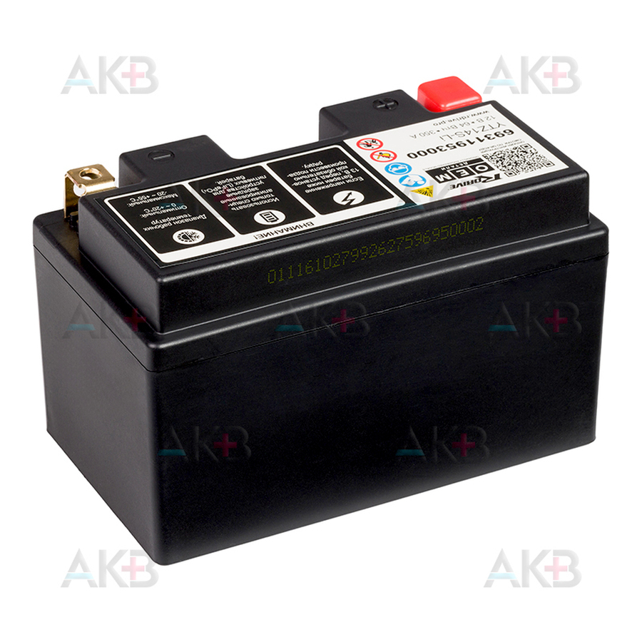 Мото аккумулятор Rdrive OEM Детали YTZ14S-Li 12V 5Ah 64 Втч 350А прям. пол. (150x87x110) LiFePO4 69311953000 KTM