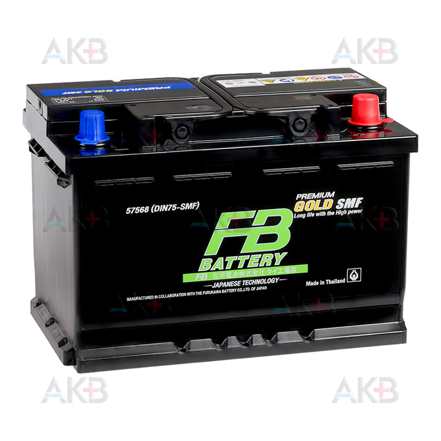 АвтомобильныйаккумуляторFBPremiumGoldSMF75Ач680Aобр.пол.(278х175х190)LN3DIN75