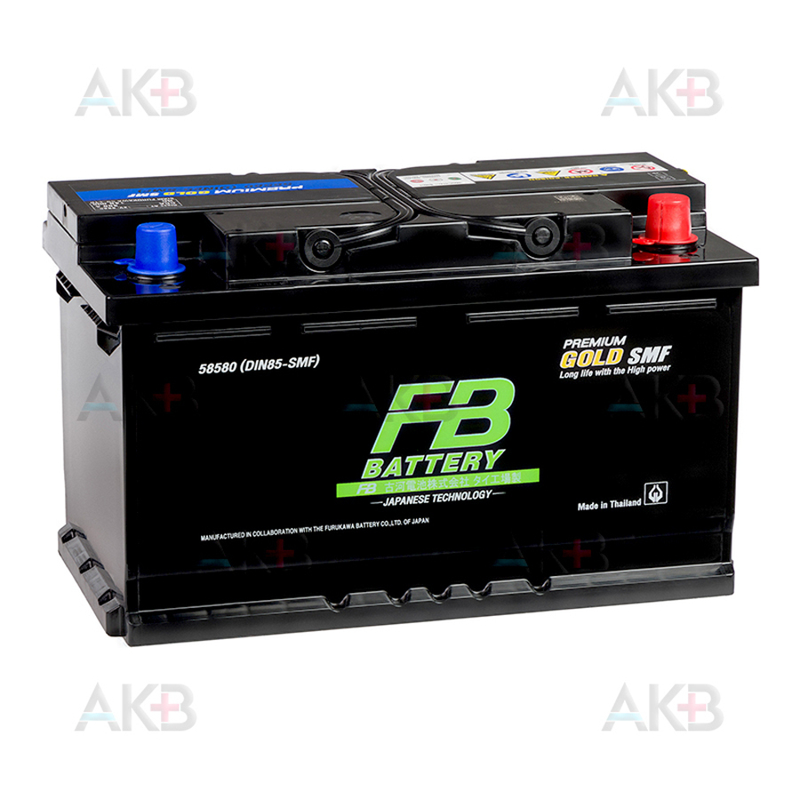 Автомобильный аккумулятор FB Premium Gold SMF 85 Ач 800A обр. пол. 58580 (315х175х190) LN4 DIN 85