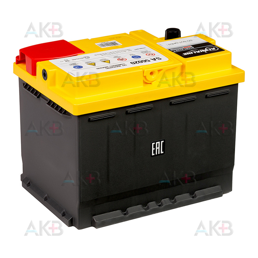 Автомобильный аккумулятор Аккумулятор Alphaline AGM 60 L2 680A (242x175x190) AX 56020