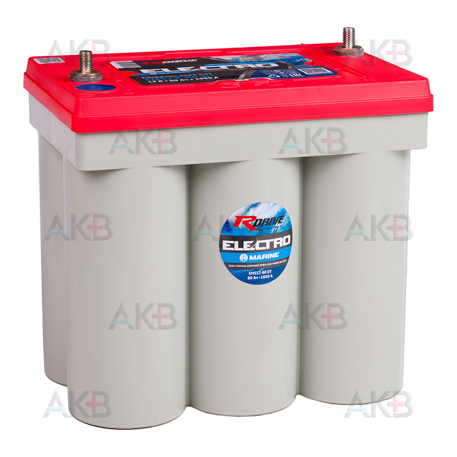 Автомобильный аккумулятор RDrive Electro Marine Spiral AGM-24T 80Ah 1050A (260x179х240) EMS12-80DT