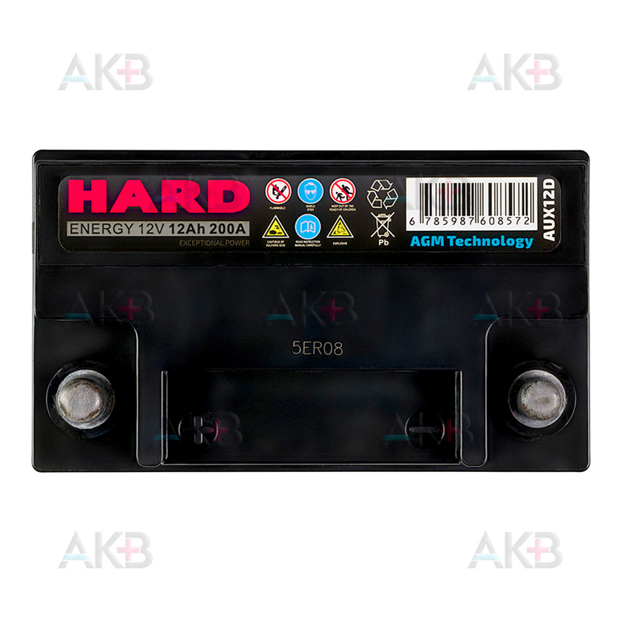 Автомобильный аккумулятор HARD AGM 12 Ач 200A прям. пол. AUX 12D (150x87x145) LAND ROVER Jaguar LR047630