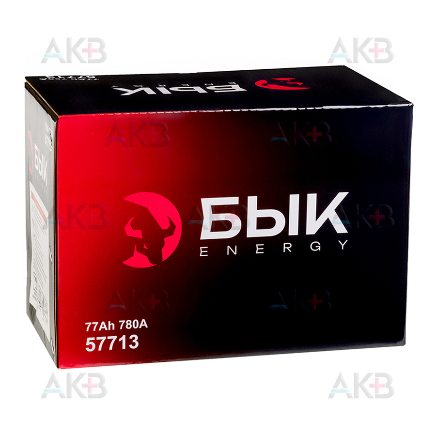 Автомобильный аккумулятор БЫК Energy 57713 77Ah 780A прям. пол. (278x175x190)