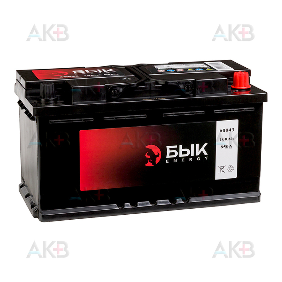 Автомобильный аккумулятор БЫК Energy 60043 100Ah 850A обр. пол. (353x175x190)