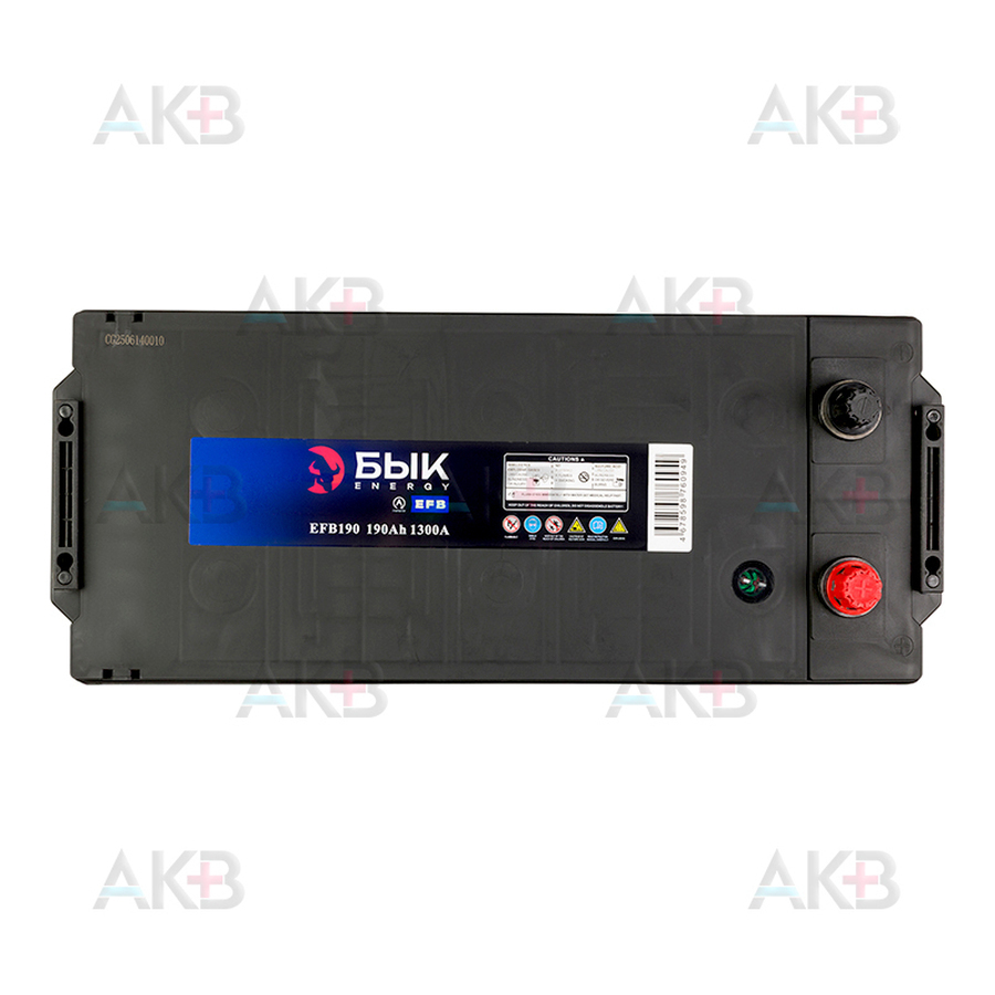 Автомобильный аккумулятор БЫК Energy EFB 190Ah 1300A обр. пол. (506х220х223)