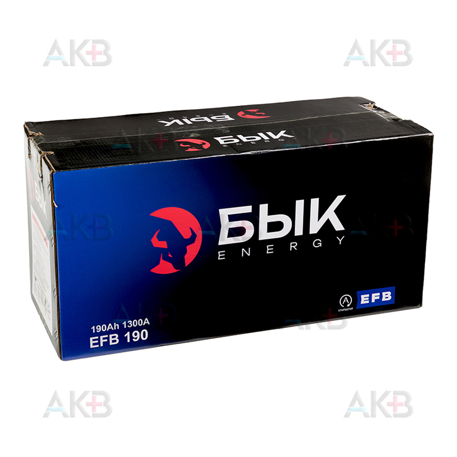 Автомобильный аккумулятор БЫК Energy EFB 190Ah 1300A обр. пол. (506х220х223)