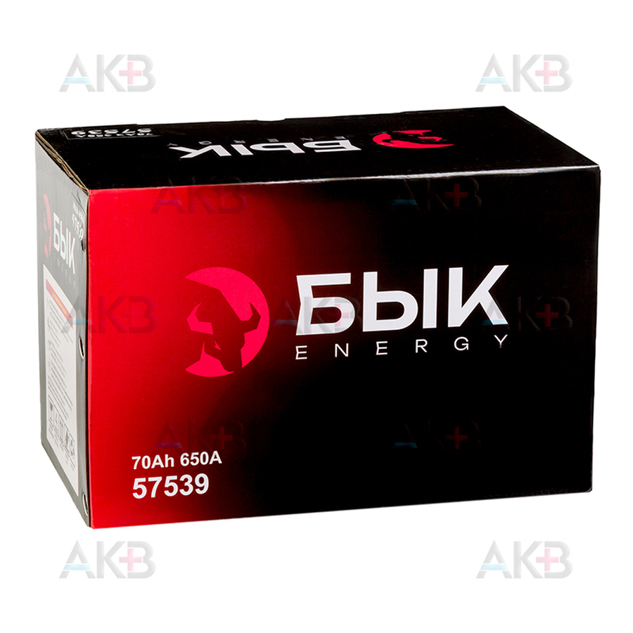 Автомобильный аккумулятор БЫК Energy 57539 70Ah 650A обр. пол. (278x175x175) низкий