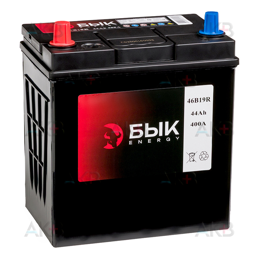 Автомобильный аккумулятор БЫК Energy 46B19R 44Ah 400A прям. пол. (197x128x225)