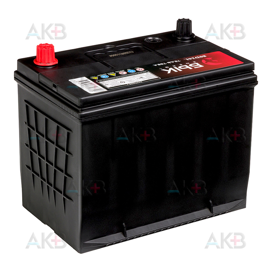 Автомобильный аккумулятор БЫК Energy 80D26L 70Ah 700A обр. пол. (260x170x225) бортик