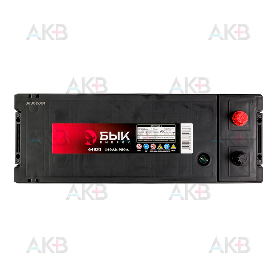 Автомобильный аккумулятор БЫК Energy 64031 140Ah 980A прям. пол. (506х183х223)