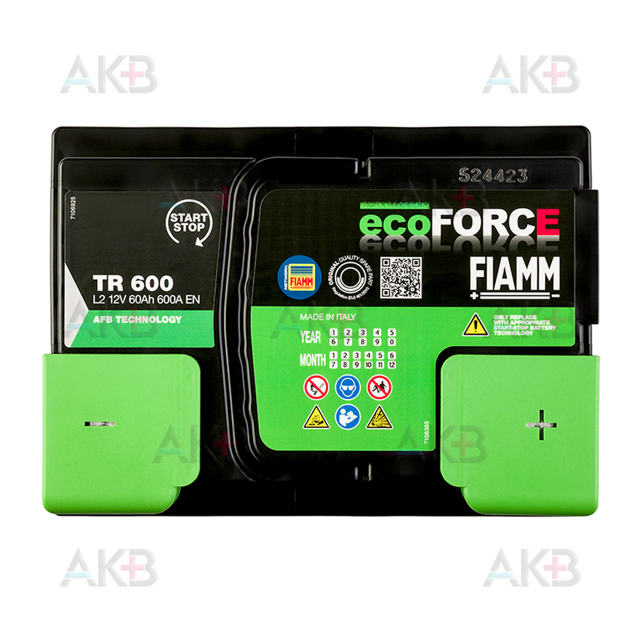 Автомобильный аккумулятор Fiamm Ecoforce AFB 60 Ач 600A обр. пол. (242x175x190) EFB Start-Stop TR600