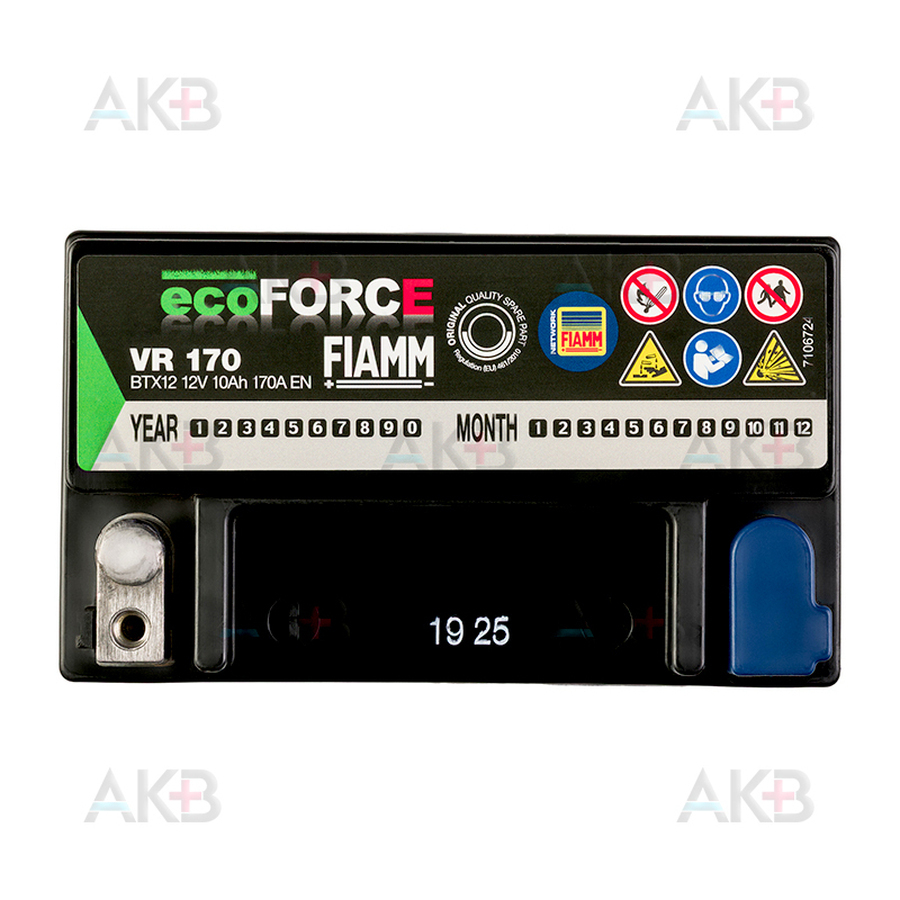Автомобильный аккумулятор Fiamm Ecoforce AGM 10 Ач 170А прям. пол. (150x87x130) BTX12 VR170 Auxiliary VOLVO