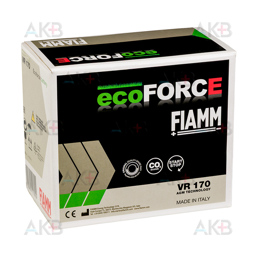 Автомобильный аккумулятор Fiamm Ecoforce AGM 10 Ач 170А прям. пол. (150x87x130) BTX12 VR170 Auxiliary VOLVO