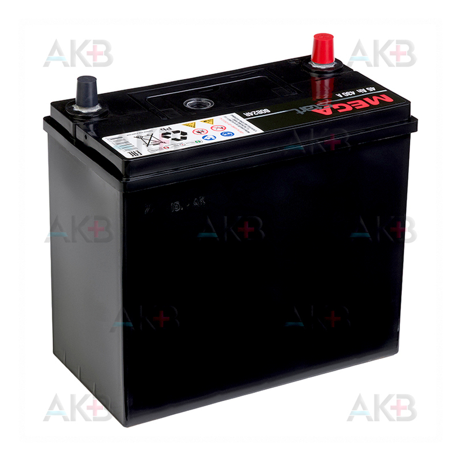 Автомобильный аккумулятор MEGA START 60B24R 45Ah 430A прям. пол. (237x127x225) узкие клеммы