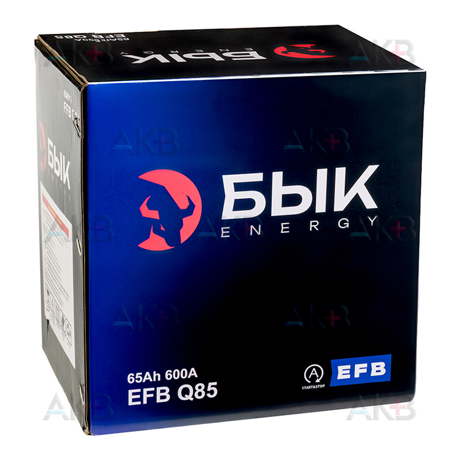 Автомобильный аккумулятор БЫК Energy EFB Q85 65 Ah 600A (230x170x225) обратная полярность