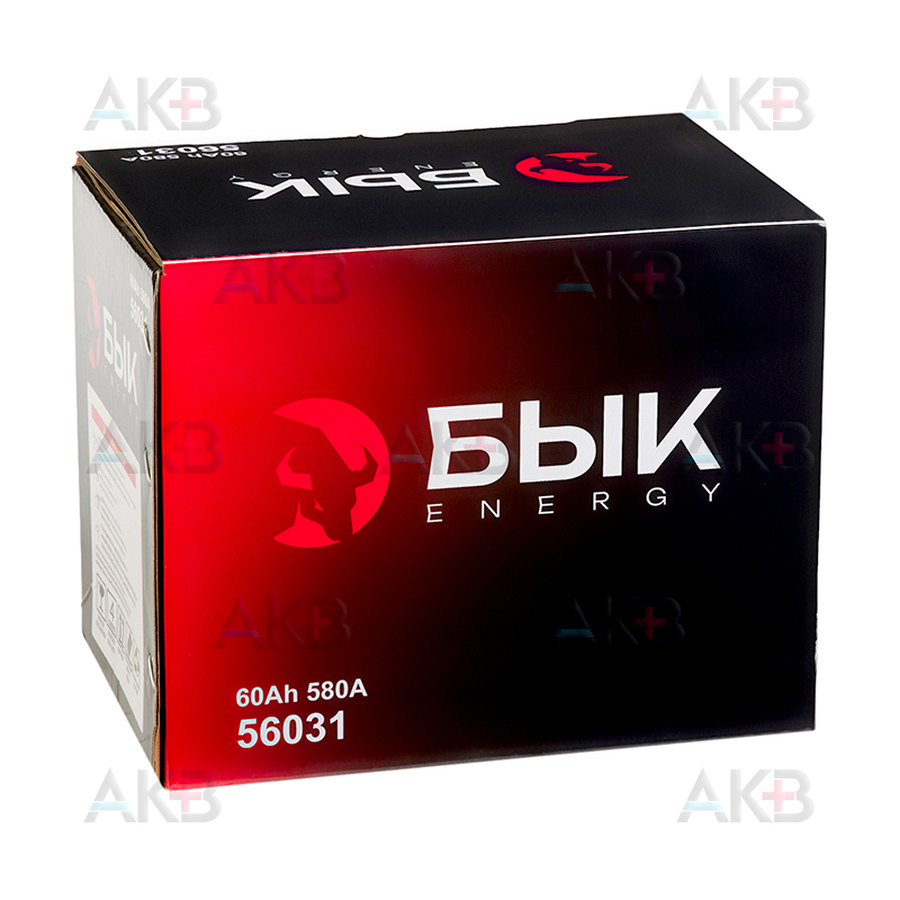 Автомобильный аккумулятор БЫК Energy 56031 60Ah 580A прям. пол. (242x175x190)