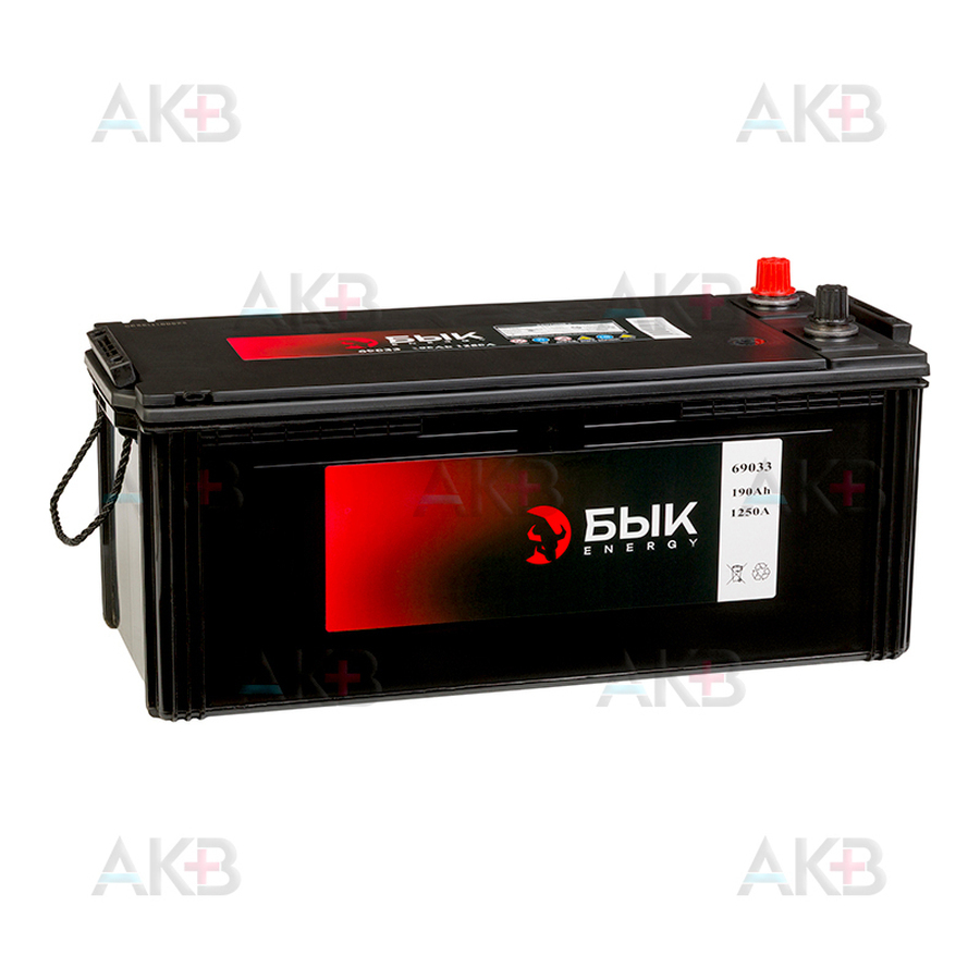 Автомобильный аккумулятор БЫК Energy 69033 190Ah 1250A прям. пол. (506х220х223)