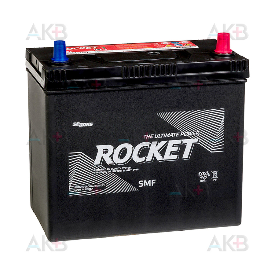 Автомобильный аккумулятор Rocket 60B24L 45Ah 450A (238x129x225) обр. пол.