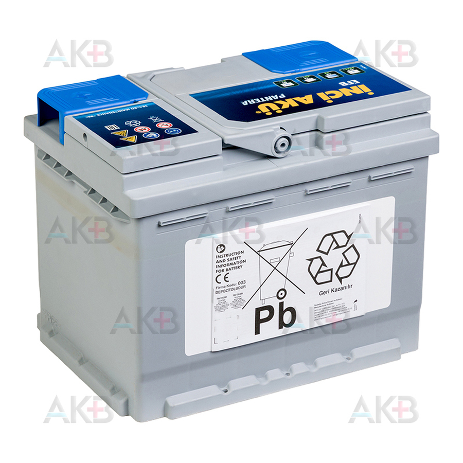 Автомобильный аккумулятор INCI AKU START-STOP EFB PANTERA 60 Ач 560A обр. пол. (242x175x190)