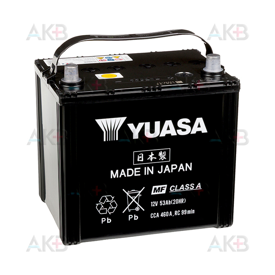 Автомобильный аккумулятор YUASA Y5 55D23L 53Ah 460A обр. пол. (232x173x225) Made in Japan