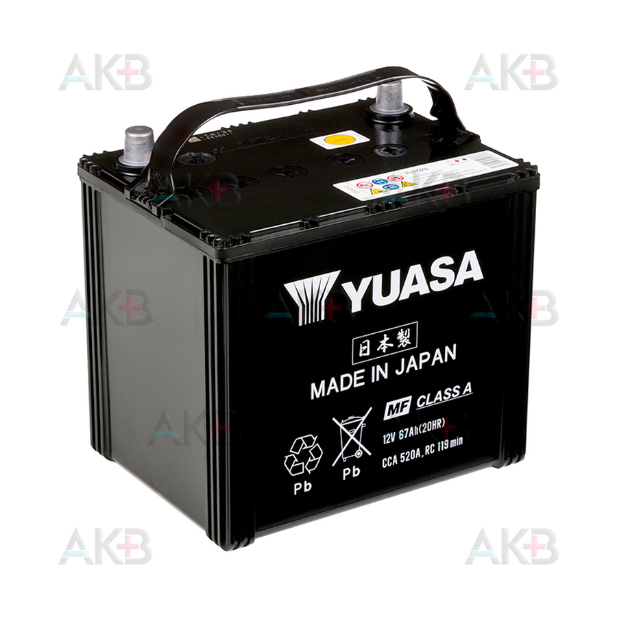Автомобильный аккумулятор YUASA Y5 80D23L 67Ah 520A обр. пол. (232x173x225) Made in Japan