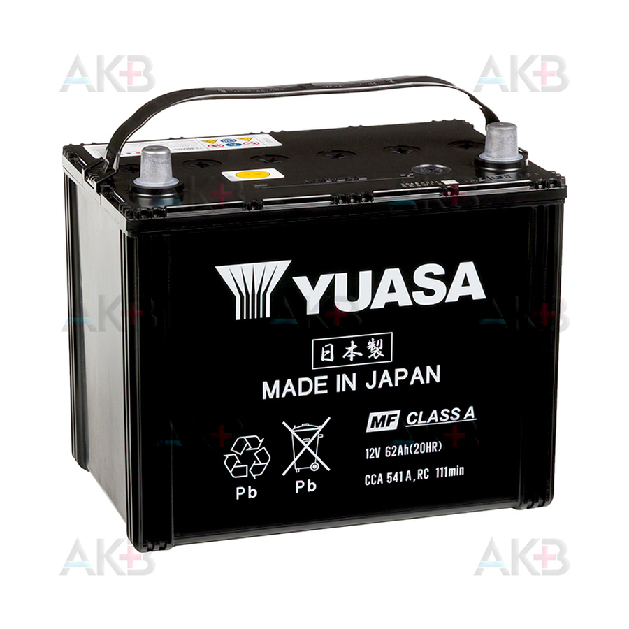 Автомобильный аккумулятор YUASA Y5 80D26L 62Ah 541A обр. пол. (260x173x225) Made in Japan