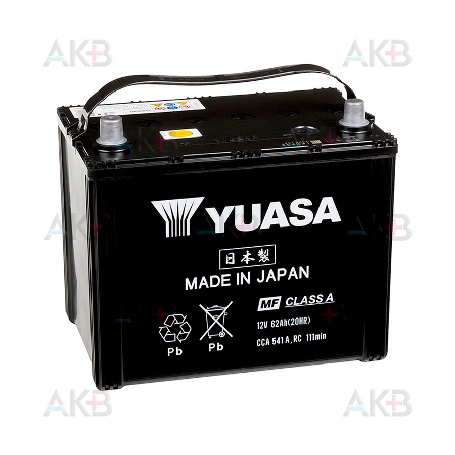 Автомобильный аккумулятор YUASA Y5 80D26R 62Ah 541A прям. пол. (260x173x225) Made in Japan