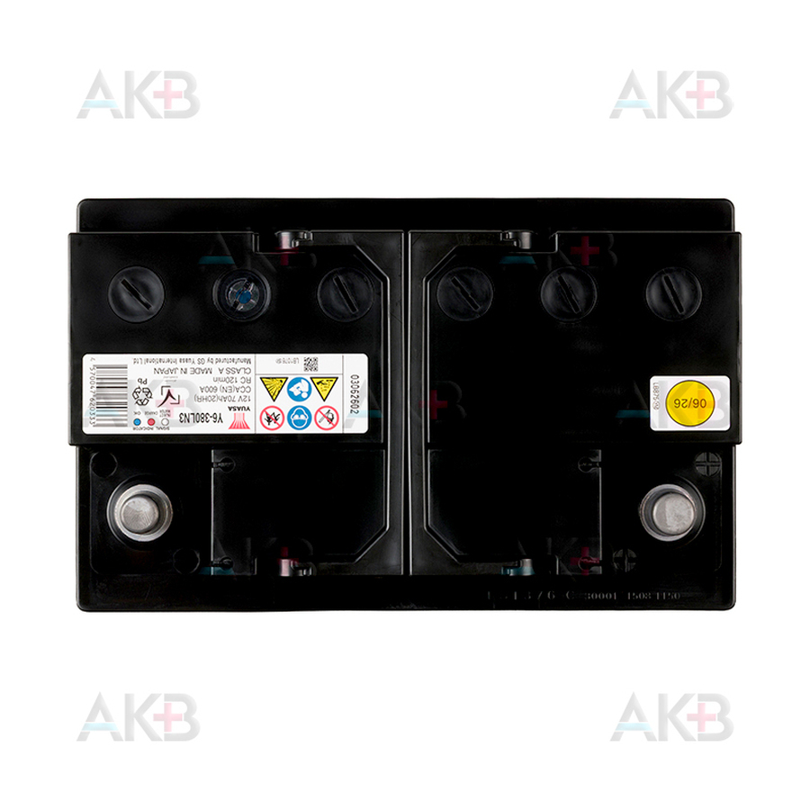 Автомобильный аккумулятор YUASA Y6 380LN3 70 Ач 600А обр. пол. (278x175x190) Made in Japan