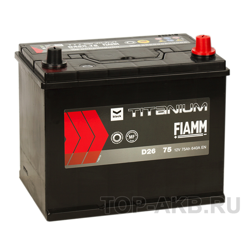 Автомобильный аккумулятор Fiamm Asia 75R 640A 261x173x225