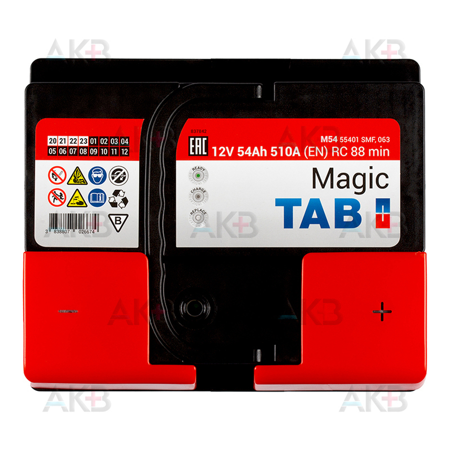 Автомобильный аккумулятор Tab Magic 54R (510A 207x175x175) 189054 55401