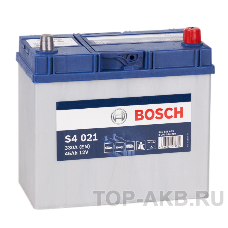 Автомобильный аккумулятор Bosch S4 021 45R 330A 238x129x227