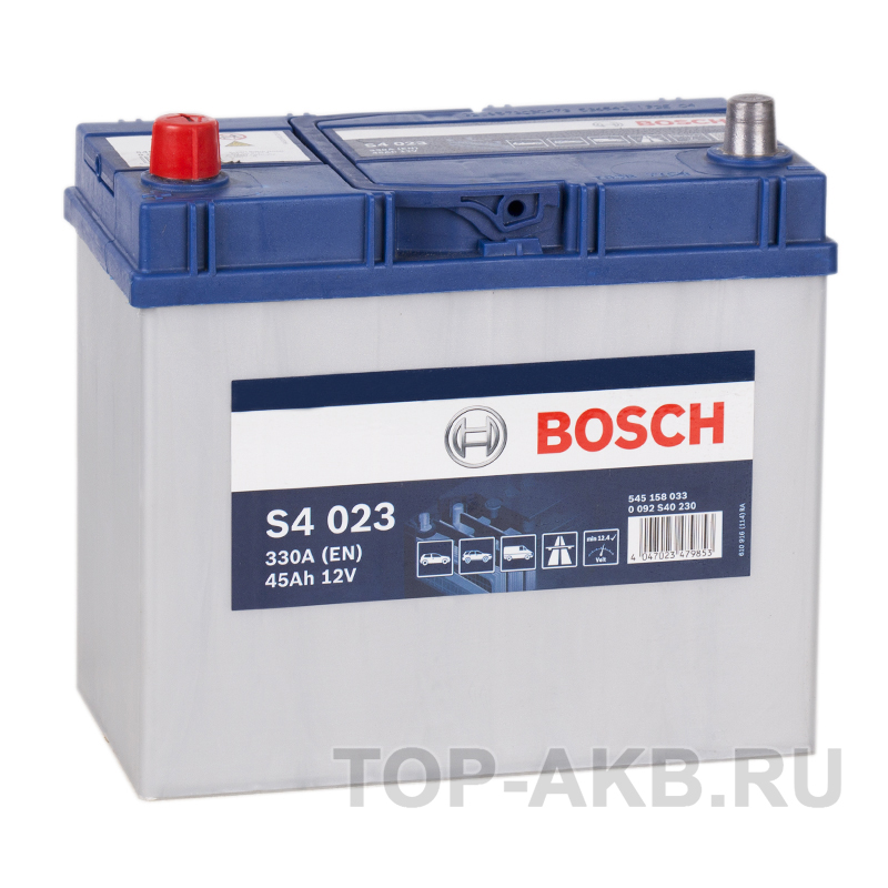 Автомобильный аккумулятор Bosch S4 023 45L 330A 238x127x227