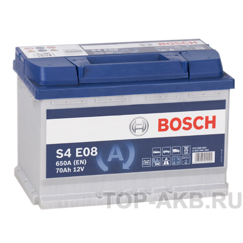 Автомобильный аккумулятор Bosch S4 EFB Start-Stop 70R (650A 278x175x190) E08