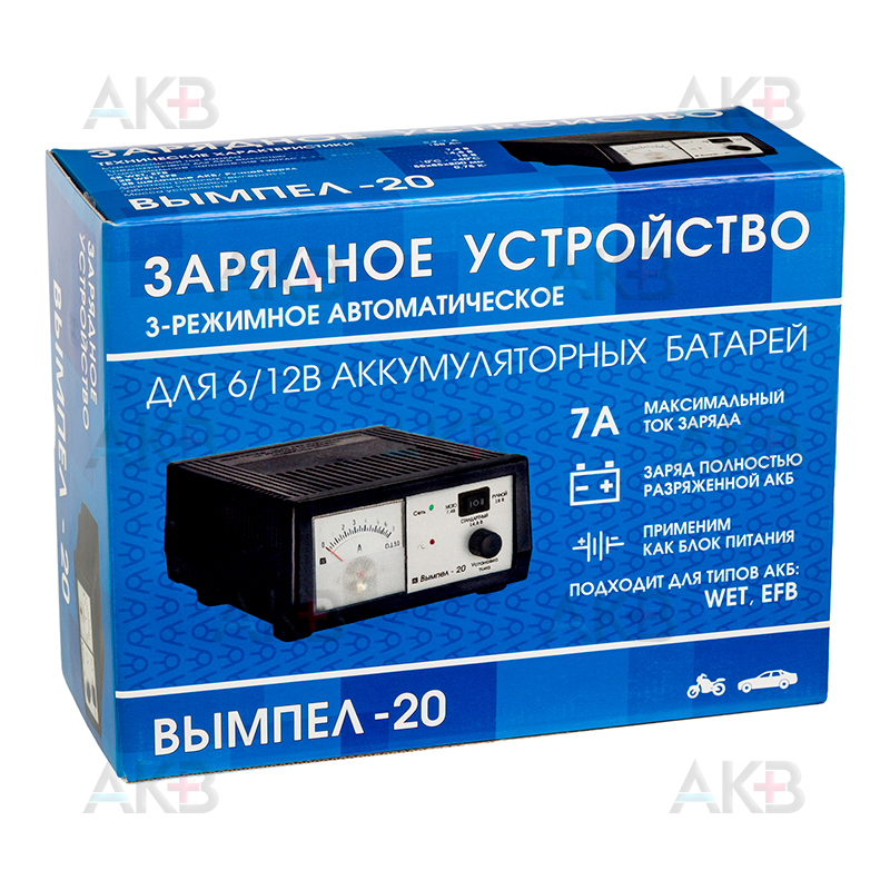 Устройство зарядное 7,5/15/19В 0-7А автомат Вымпел-20 (Орион НПП)