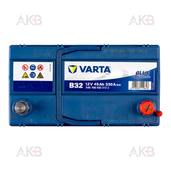 Автомобильный аккумулятор Varta Blue Dynamic B32 45R 330A 238x129x227. Фото 1