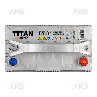 Автомобильный аккумулятор Titan Asia Silver 57R (450А 238x129x225). Фото 1