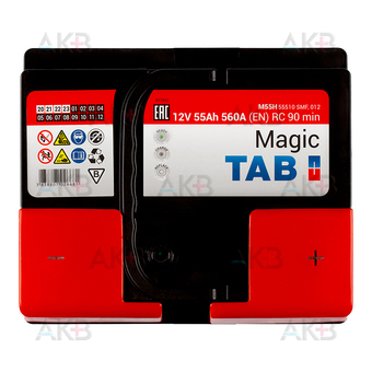 Автомобильный аккумулятор Tab Magic 55R (560A 207x175x190) 189058 55510. Фото 1