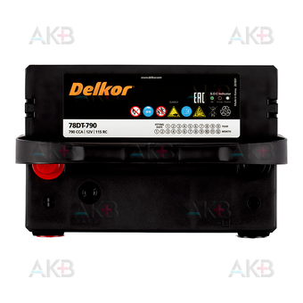 Автомобильный аккумулятор Delkor 78DT790 4 кл. (65L 790A 261x175x200). Фото 1
