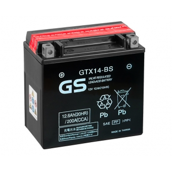 GS GTX14-BS 12V 12Ah 200А (151x88x146) прям. пол. AGM сухозаряж. GS YUASA