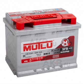 Автомобильный аккумулятор Mutlu Calcium Silver 63L 600A 242x175x190
