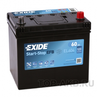 Exide Start-Stop EFB 60R (520А 230x173x222) EL604