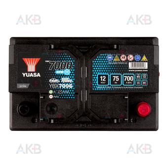 Автомобильный аккумулятор YUASA YBX7096 75 Ач 700А обр. пол. (278x175x190) EFB. Фото 1