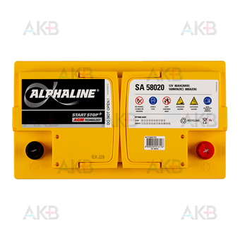 Автомобильный аккумулятор Alphaline AGM 80 L4 720A (315x175x190) AX 580800 58020. Фото 1