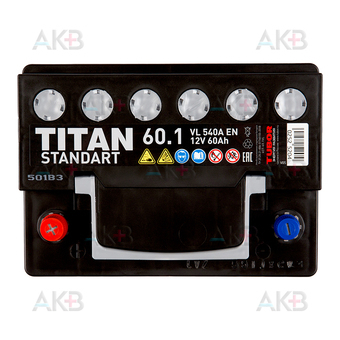 Автомобильный аккумулятор Titan Standart 60L 550A 242x175x190. Фото 1